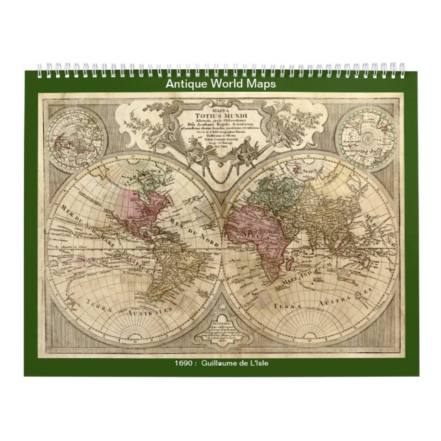 Calendário Mapas do Mundo Antiquado (Capa)
