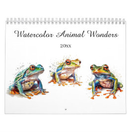 Calendário Maravilhas de Aquarela Animal, personalizadas