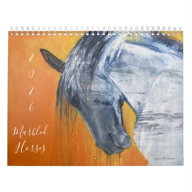 Calendário Marbled Horses Wall Calendar 2026 (Capa)
