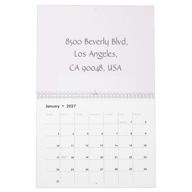Calendário Marca aquarela Negócios (Jan 2027)