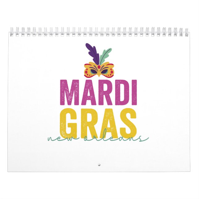 Calendário Mardi Gras New Orleans 2024 Presente no Carnaval (Capa)