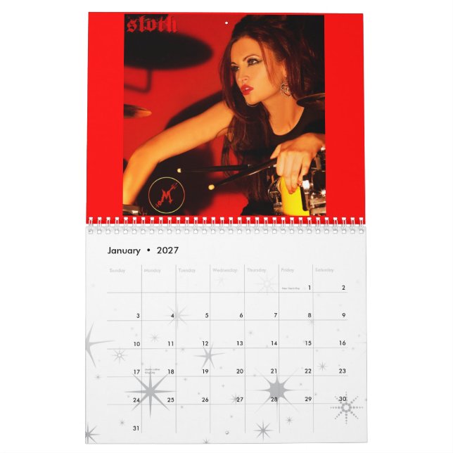 Calendário Maria Kanellis, cantor/compositor/calendário da (Jan 2027)