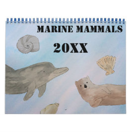 Calendário Marinhos Do Oceano De Aquarelas