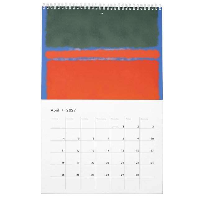 Calendário Mark Rothko art no estilo digital (Abr 2027)