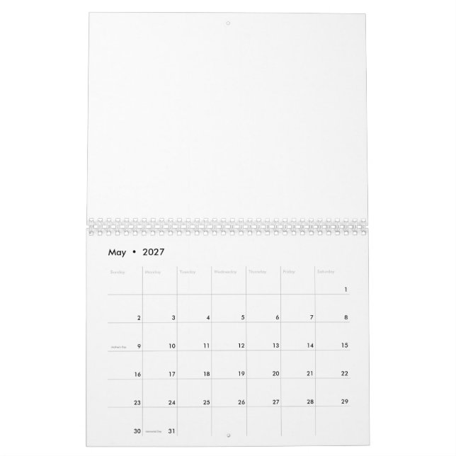 Calendário Mármore Branco (Maio 2027)