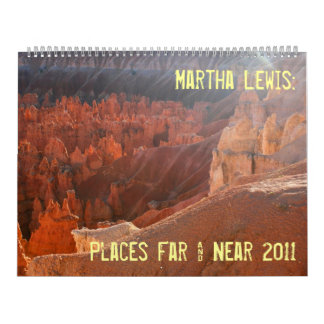 Calendário Martha Lewis, de grande porte: Lugares distantes e