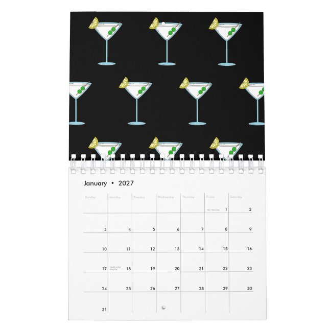 Calendário Martini Amadurece Álcool De Vidro De Coquetel (Jan 2027)