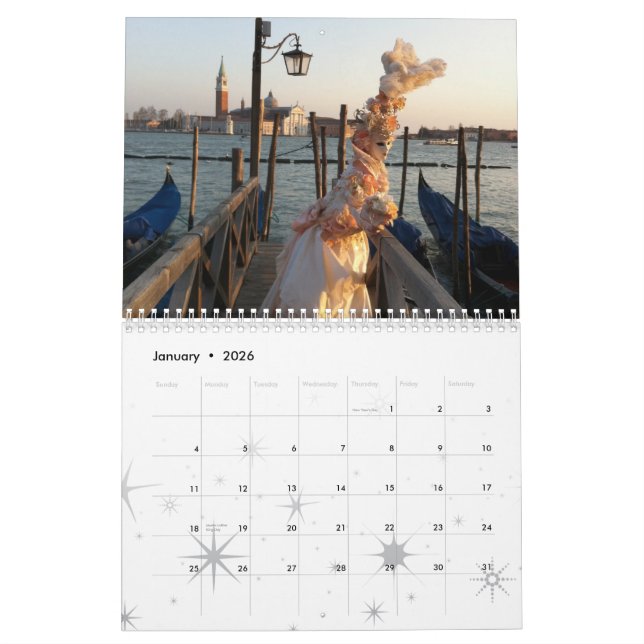 Calendário Máscaras Venetian (Jan 2026)