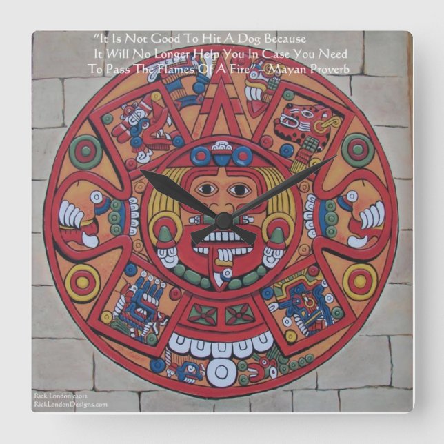 Calendário Mayan e Relógio de Parede do Provérbio (Frente)