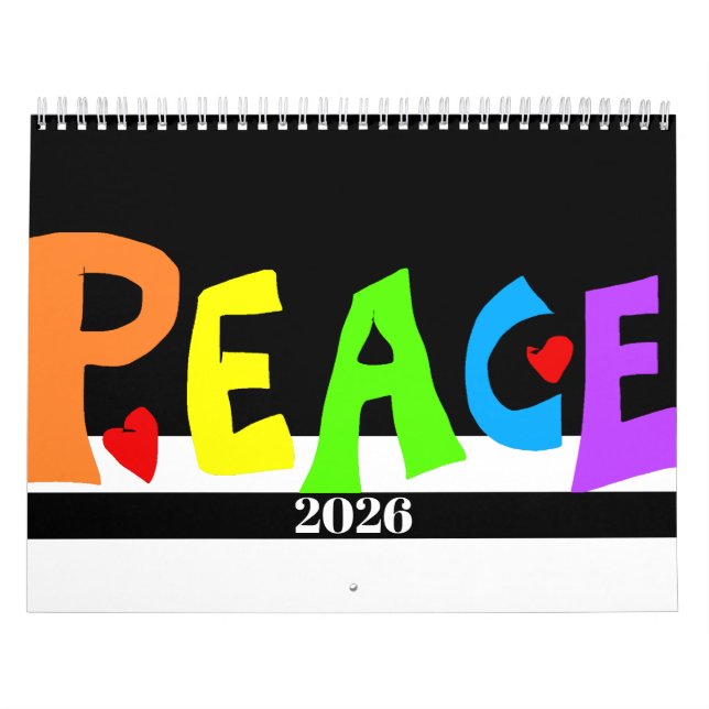 Calendário MAZIPOODLES Paz Arco-íris (Capa)