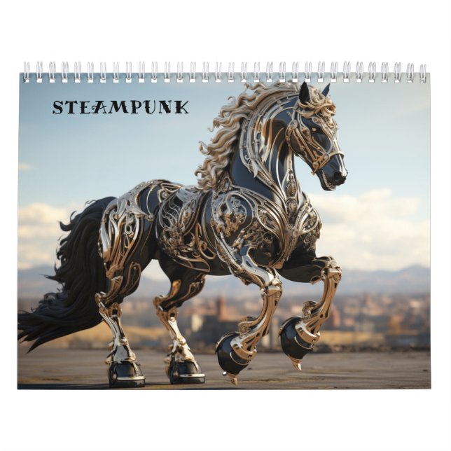 Calendário Mechanical Steampunk Stallions (Capa)