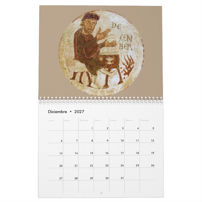 Calendario medieval 2 páginas Estándar (Dez 2027)