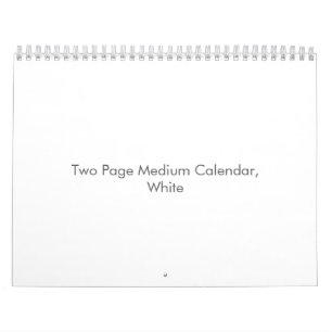 Calendário Médio de Duas Páginas, Branco