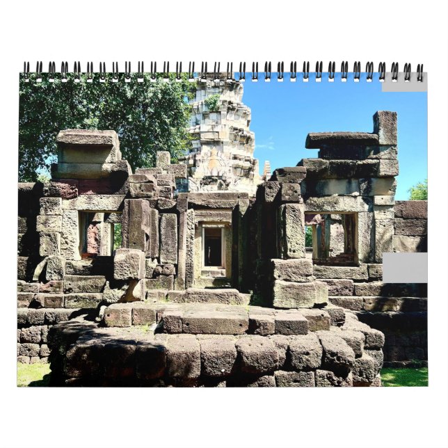 Calendário médio de duas páginas, branco (Capa)