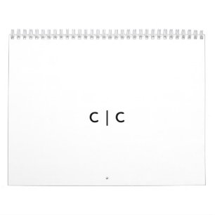Calendário Médio de Duas Páginas, Branco