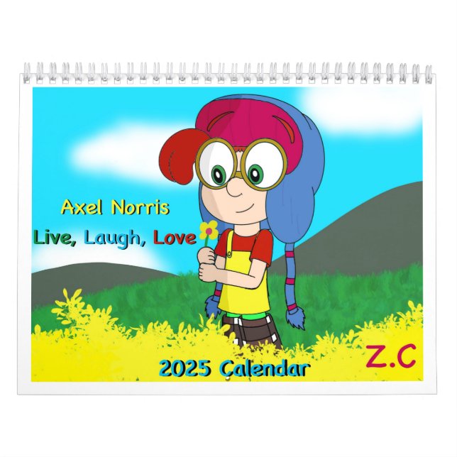 Calendário médio de duas páginas, branco (Capa)
