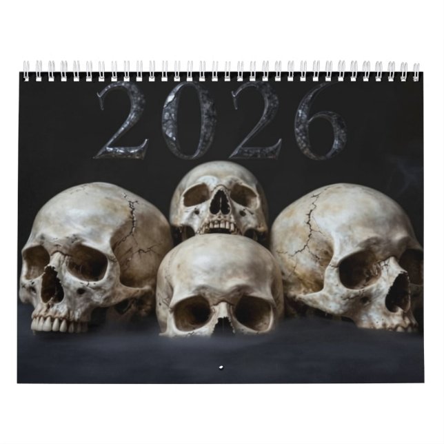 Calendário Medium 2026 Skull Art Calendar (Capa)