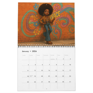 Calendário Medium African American/Black Woman 2026 Calendar