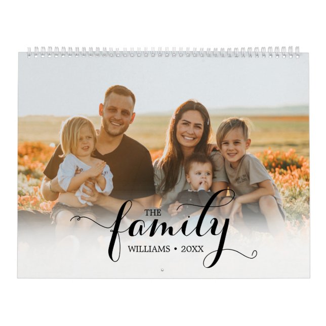 Calendário Memórias da Família de Script Personalizado com Vá (Capa)