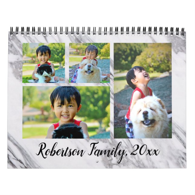 Calendário Mensal de Colagem de Fotos do Marble Mo (Capa)