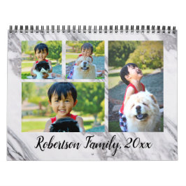 Calendário Mensal de Colagem de Fotos do Marble Mo