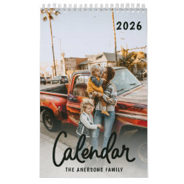 Calendário Mensal de Fotos da Família com Letra Mo