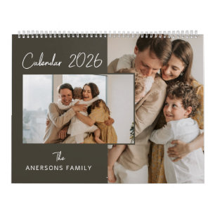 Calendário Mensal de Fotos de Família com Estética