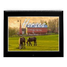 Calendário mensal dos cavalos 2018 por Tom