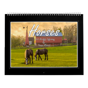 Calendário mensal dos cavalos 2018 por Tom