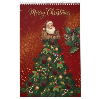 Calendário Merry Christmas Wall Calendar - Vintage Santa & Fe