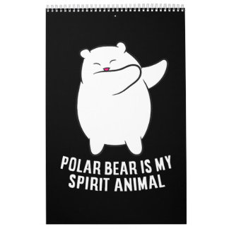 Calendário Meu Espírito Urso Polar De Urso Polar Bonito Ao Lo