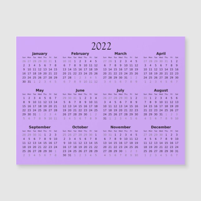 Calendário Miniatura Magnético de 2022 Convite (Frente)