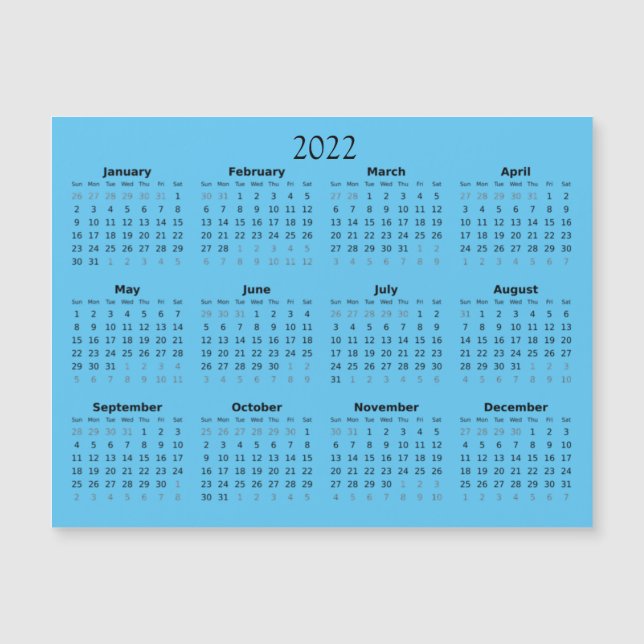 Calendário Miniatura Magnético de 2022 Convite (Frente)