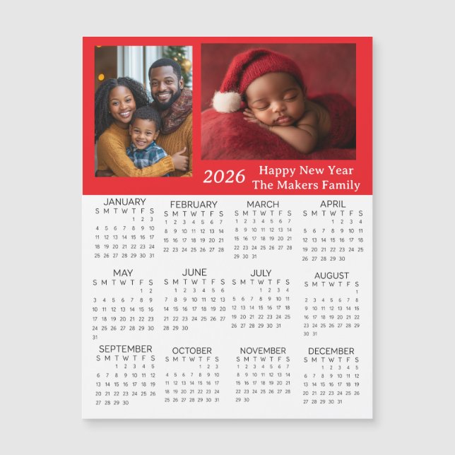Calendário Miniatura Personalizado de 2026 (Frente)