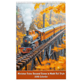 Calendário Miniature Trains 2026 Calendar – Seasonal Scenes i