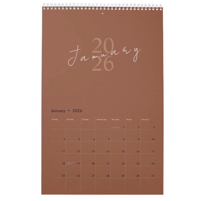 Calendário Minimalist Clean Design (Jan 2026)