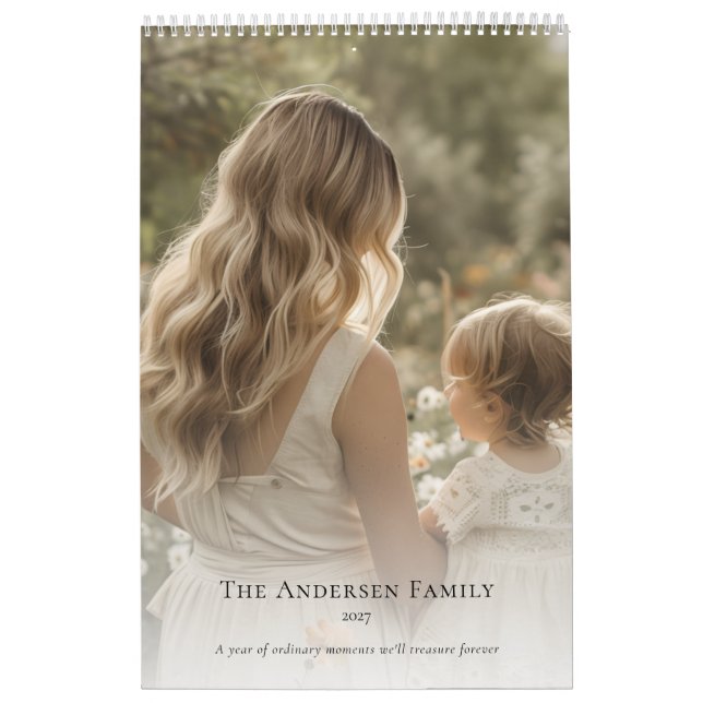 Calendário Minimalist Family Photo Personalized Wall  (Capa)