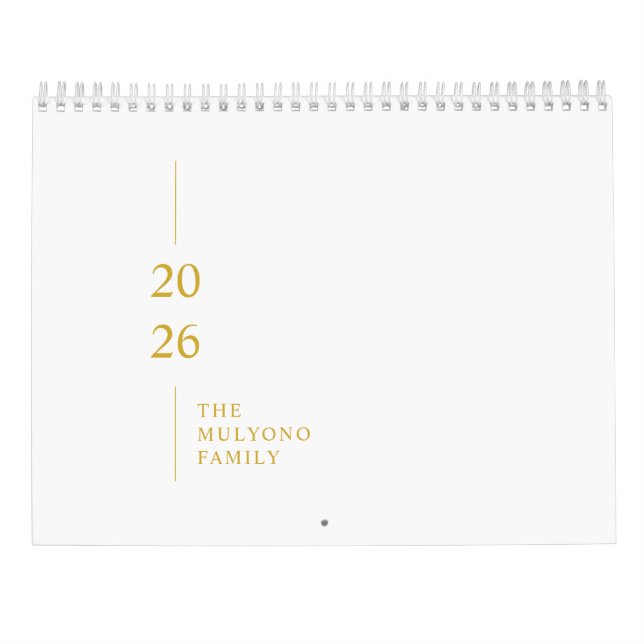 Calendário Minimalist Modern 2026 Wall Calendar (Verso)