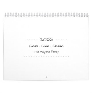Calendário Minimalist Modern Elegant 2026 Calendar