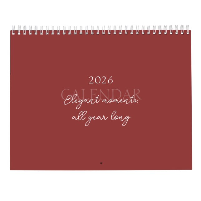Calendário Minimalist Modern Elegant 2026 Calendar (Verso)