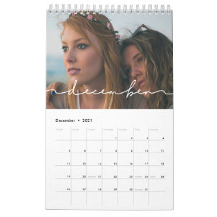 Calendário minimalista de fotos da família moder