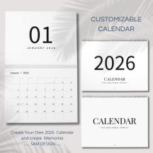 Calendário Minimalista Elegante 2026