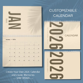 Calendário Minimalista Elegante 2026