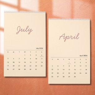 Calendário Minimalista Elegante 2026