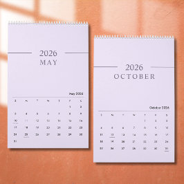 Calendário Minimalista Elegante 2026