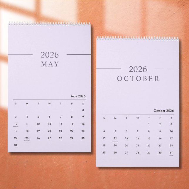 Calendário Minimalista Elegante 2026 (Criador carregado)