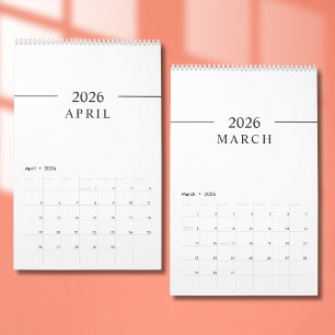 Calendário Minimalista Elegante 2026