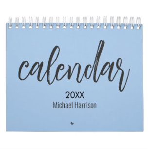 Calendário Minimalista Elegante 2026 – Azul Poeire