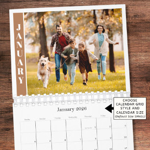 Calendário Minimalista Moderno Uma Foto Por Mês Terracota