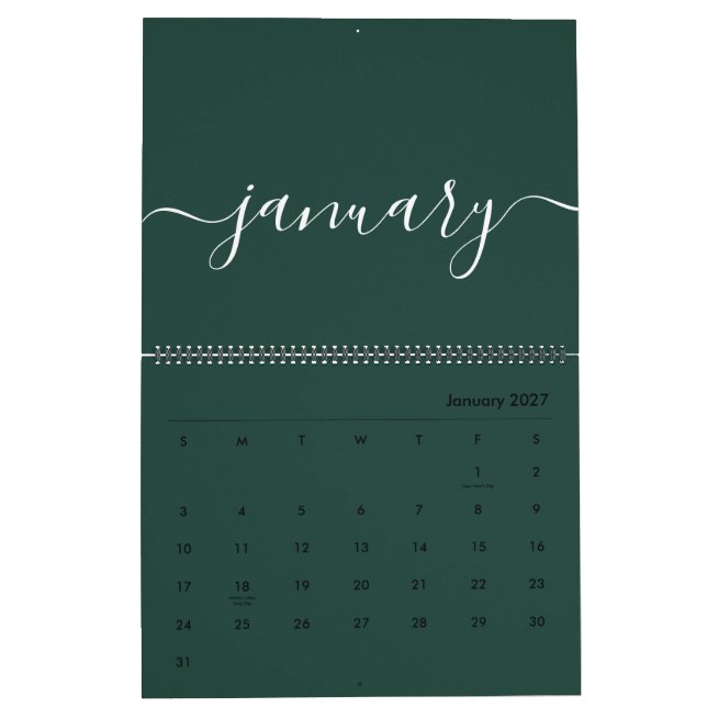 Calendário Minimalista Verde e Branco 2024\5 (Jan 2027)